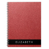 Roter Glitzer, Hintergrund des Glitzer, Ihr Name Notizblock (Vorderseite)