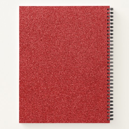 Roter Glitzer, Hintergrund des Glitzer, Ihr Name Notizblock (Rückseite)