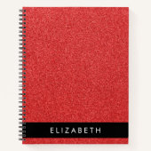 Roter Glitzer, Hintergrund des Glitzer, Ihr Name Notizblock (Vorderseite)