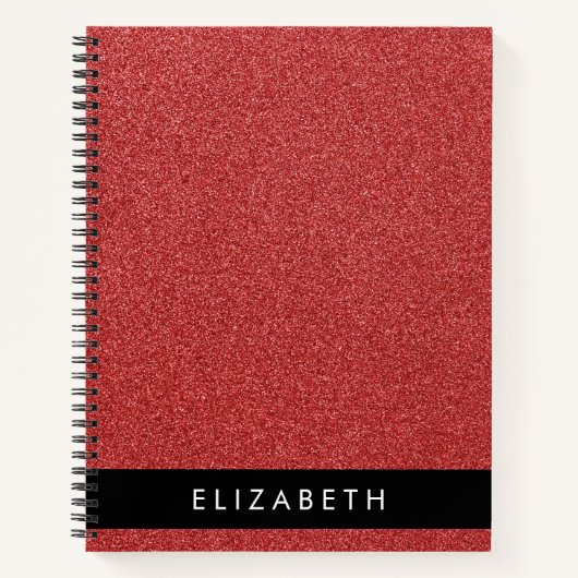 Roter Glitzer, Hintergrund des Glitzer, Ihr Name Notizblock (Vorderseite)