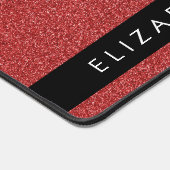Roter Glitzer, Hintergrund des Glitzer, Ihr Name Schreibtischunterlage (Ecke)