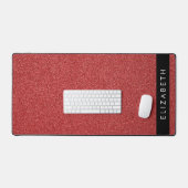 Roter Glitzer, Hintergrund des Glitzer, Ihr Name Schreibtischunterlage (Tastatur & Maus)