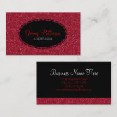 Roter Glitzer-hübsche elegante Geschäfts-Karten Visitenkarte (Vorne/Hinten)