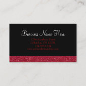 Roter Glitzer-hübsche elegante Geschäfts-Karten Visitenkarte (Rückseite)