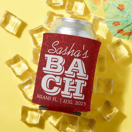 Roter Glitzer Junggeselinnen-Abschied Personalisie Dosenkühler (In Situ Sommer)