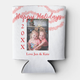 Roter Glitzer Kinderfamilie Foto Name der Feiertag Dosenkühler