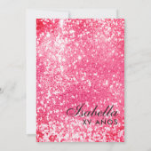 Roter Glitzer Las Vegas Quinceañera Geburtstag Einladung (Rückseite)