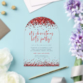 Roter Glitzer Lasse Party Weihnachten Acryl Acryleinladungen (Insitu (Hochzeit))