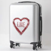 Roter Glitzer Liebe Herz Aufkleber (Koffer)