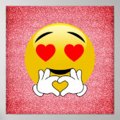 Roter Glitzer Liebe Herz Emoji Poster (Vorne)