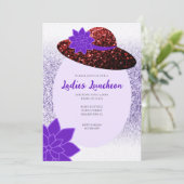 Roter Glitzer, lila Lavendel Ladys Luncheon Einladung (Stehend Vorderseite)