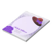 Roter Glitzer, lila Lavendel Notizblock (Rotiert)