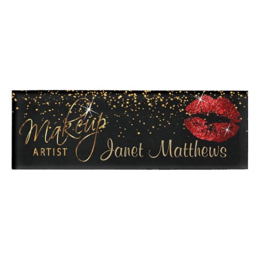 Roter Glitzer Lipno Namenschild (Vorderseite)