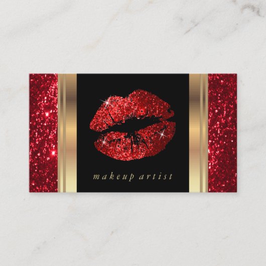 Roter Glitzer Lipno Visitenkarte (Vorderseite)