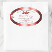 Roter Glitzer Logo für weiße Produktkennzeichnunge Ovaler Aufkleber (Tasche)