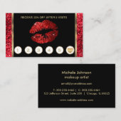 Roter Glitzer Loyalität Treuekarte (Vorne/Hinten)