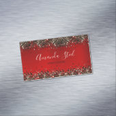 Roter Glitzer Magnetische Visitenkarte (Beispiel)