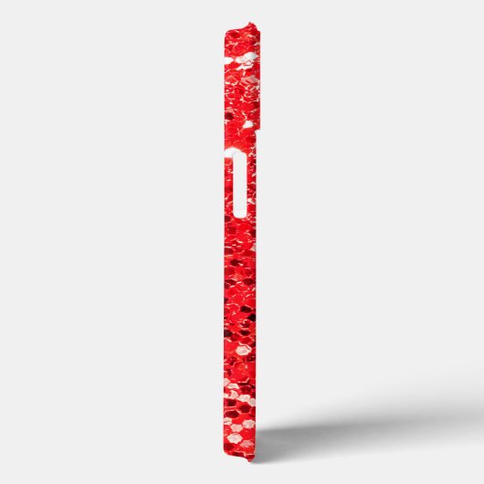 Roter Glitzer mit Monogramm Case-Mate iPhone Hülle (Rückseite / Rechts)