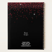 Roter Glitzer mit schwarzem Hintergrund Planer (Rückseite)