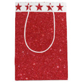 Roter Glitzer Mittelgeschenktasche Mittlere Geschenktüte (Vorderseite)