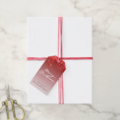 Roter Glitzer Moderne Typografie Elegant Minimalis Geschenkanhänger (Mit Garn)