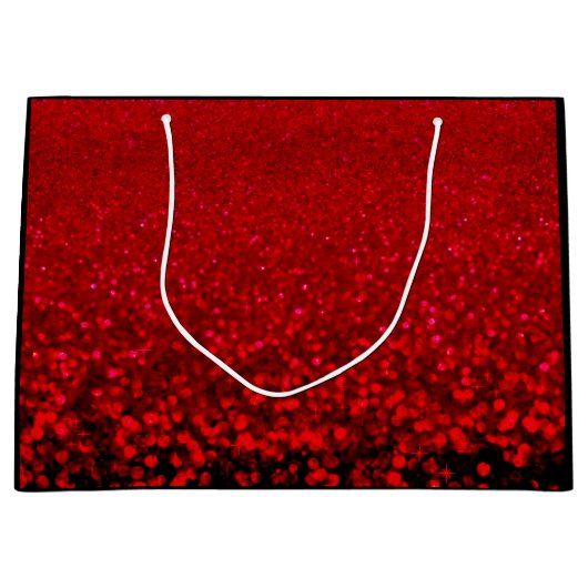 Roter Glitzer Ombre Große Geschenktüte (Vorderseite)