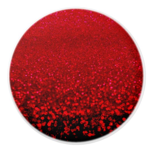 Roter Glitzer Ombre Keramikknauf (Vorderseite)