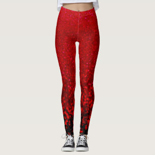Roter Glitzer Ombre Leggings