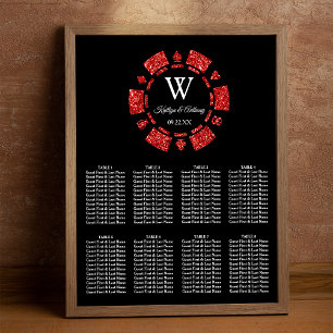 Roter Glitzer Poker Casino Poster