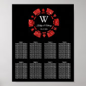 Roter Glitzer Poker Casino Poster (Vorne)