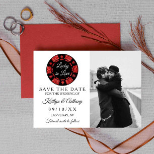 Roter Glitzer Poker Chip Casino Hochzeitsreise Fot Save The Date