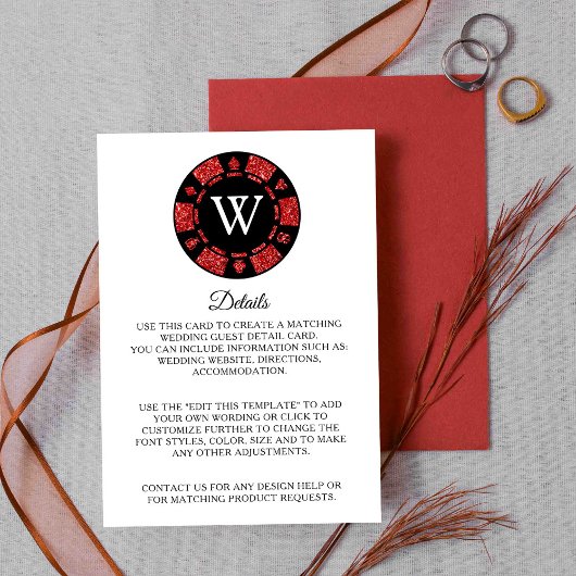 Roter Glitzer Poker Chip Casino - Südtirol Begleitkarte