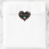 Roter Glitzer Rahmen mit Logo Herz-Aufkleber (Tasche)