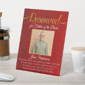 Roter Glitzer Rette ein Foto für Hochzeiten Sockelschild (In SItu)