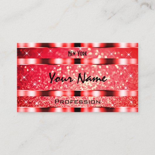 Roter Glitzer Roter Blick Rote Augen Sterne Visitenkarte (Vorderseite)