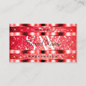 Roter Glitzer Ruby Roter Blick Sterne Initialen Visitenkarte (Vorderseite)