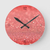 Roter Glitzer Runde Wanduhr (Vorderseite)