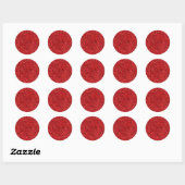 Roter Glitzer Runder Aufkleber (Blatt)