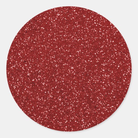 Roter Glitzer Runder Aufkleber (Vorderseite)