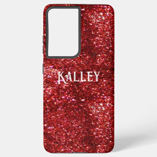 Roter Glitzer Samsung Galaxy Hülle (Rückseite)