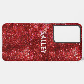 Roter Glitzer Samsung Galaxy Hülle (Linke Seite)