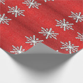 Roter Glitzer Snowflake Geschenkpapier (Ecke)