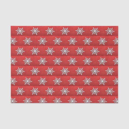 Roter Glitzer Snowflake Seidenpapier (Vorderseite)