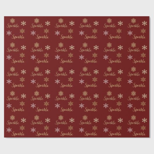 Roter Glitzer Sparkasse Snowflakes Geschenkpapier (Flach)