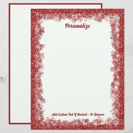 Roter Glitzer Sparkle Glam Personalisiert (Vorne/Hinten)