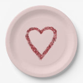 Roter Glitzer Sparkle Herz Pappteller (Vorderseite)