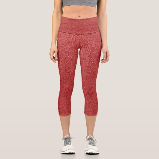 Roter Glitzer, Sparkle, Hintergrund des Glitzer Capri Leggings (Vorderseite)