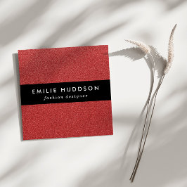 Roter Glitzer, Sparkle, Hintergrund des Glitzer Quadratische Visitenkarte