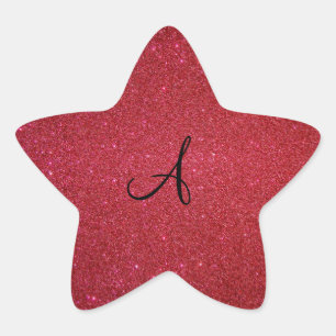 Roter Glitzer Stern-Aufkleber