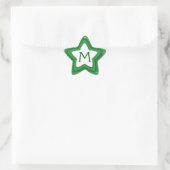 Roter Glitzer Stern individuell anpassbare Monogra Stern-Aufkleber (Tasche)